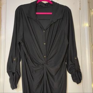 Black twist front dress